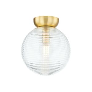 Sara One Light Flush Mount in Aged Brass by Mitzi