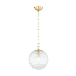 Sara One Light Pendant in Aged Brass by Mitzi