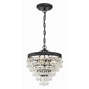 Calypso Three Light Mini Chandelier in Matte Black by Crystorama