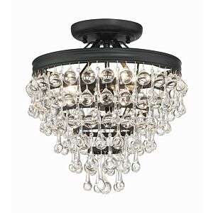 Calypso 3-Light Semi-Flush Mount in Matte Black