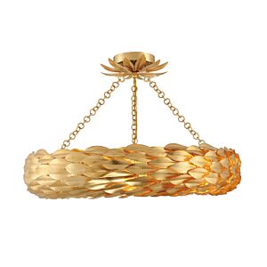 Broche 6-Light Semi-Flush Mount in Antique Gold