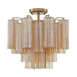 Addis 4-Light Semi-Flush Mount in Aged Brass