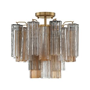 Addis 4-Light Semi-Flush Mount in Aged Brass