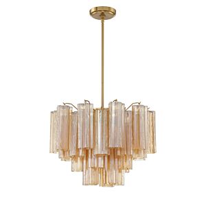 Addis Six Light Chandelier in Aged Brass by Crystorama