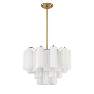 Addis Six Light Chandelier in Aged Brass by Crystorama