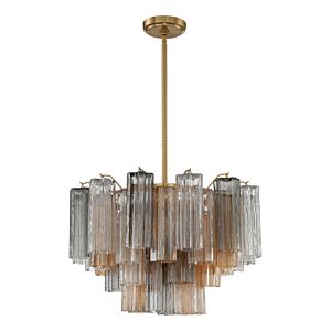 Addis Nine Light Chandelier in Aged Brass by Crystorama