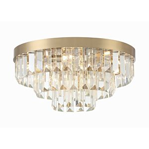 Hayes Eight Light Flush Mount in Aged Brass by Crystorama