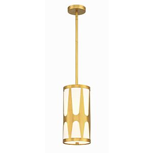 Royston One Light Pendant in Antique Gold by Crystorama