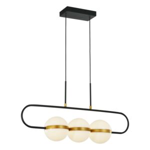 Tagliato LED Pendant in Matte Black with Brushed Gold