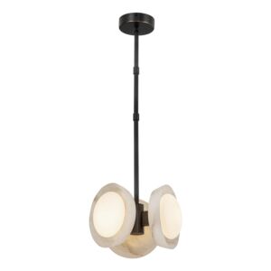 Alonso LED Pendant in Urban Bronze Alabaster by Alora