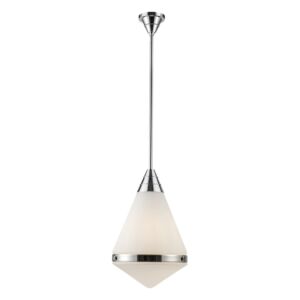 Willard 1-Light Pendant in Polished Nickel with Opal Matte Glass