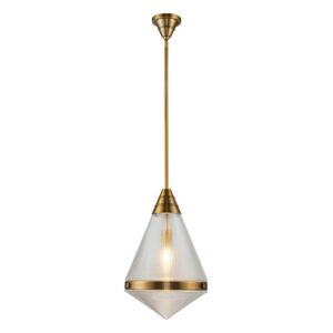 Willard 1-Light Pendant in Vintage Brass with Prismatic Glass