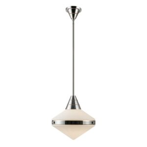 Willard 1-Light Pendant in Polished Nickel with Opal Matte Glass