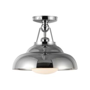 Palmetto One Light Semi Flush Mount in Polished Nickel Glossy Opal by Alora