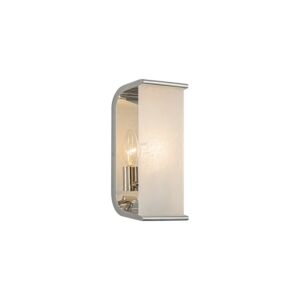 Abbott One Light Wall Sconce in Polished Nickel Alabaster by Alora