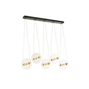 Hubbardton Forge 16 10-Light Otto Sphere Pendant in Brass w/ Black