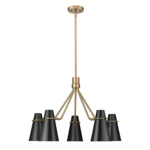 Reeva 5-Light Chandelier in Modern Brass