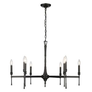 Landon Nine Light Chandelier in Matte Black by Golden