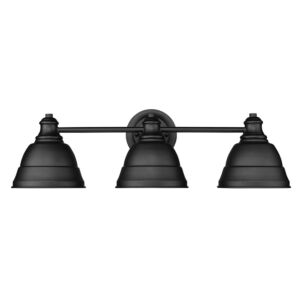 Rebel Three Light Bath Vanity in Matte Black by Golden