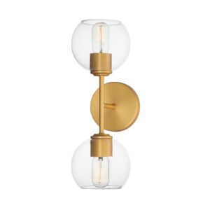 Knox Two Light Wall Sconce in Natural Aged Brass by Maxim