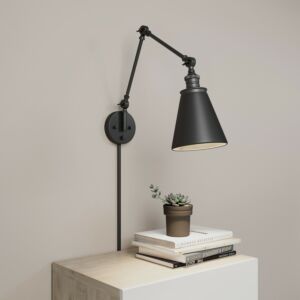 Evonne 1-Light Swing Arm Wall Sconce in Matte Black