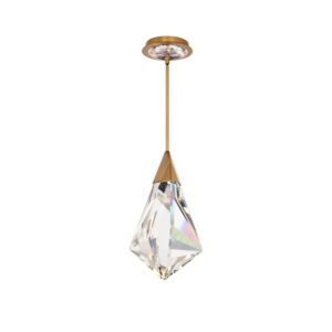 Fazzoletto LED Mini Pendant in Aged Brass by Schonbek Beyond