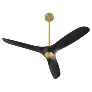 Province 56" Ceiling Fan in Aged Brass   Black by Oxygen Lighting