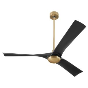 Ridley 58" Ceiling Fan in Aged Brass   Black by Oxygen Lighting