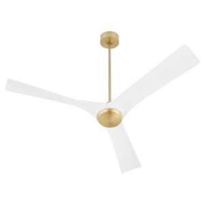 Ridley 58" Ceiling Fan in Aged Brass   White by Oxygen Lighting