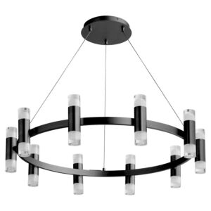 Alarum LED Pendant in Black by Oxygen Lighting