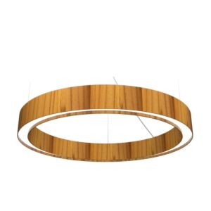 Cylindrical LED Pendant in Teak