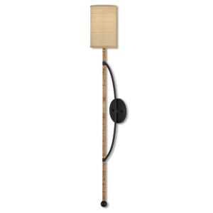 Capriole  Wall Sconce in Natural Satin Black by Currey and Company