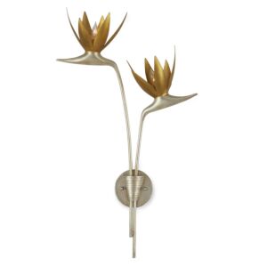 Paradiso  Wall Sconce in Contemporary Silver Leaf Contemporary Gold Leaf Gold by Currey and Company