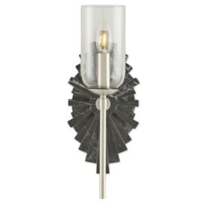 Benthos  Wall Sconce in Black Nickel Clear by Currey and Company