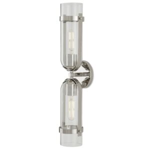 Bonardi  Wall Sconce in Polished Nickel Clear by Currey and Company