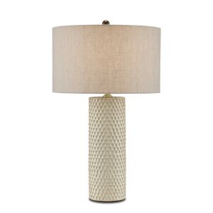 Polka Dot  Table Lamp in Ivory Brown Polished Brass by Currey and Company