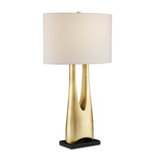 La Porta  Table Lamp in Contemporary Gold Leaf Black by Currey and Company