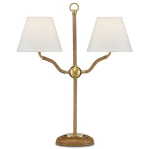 Sirocco  Desk Lamp in Natural Antique Brass by Currey and Company