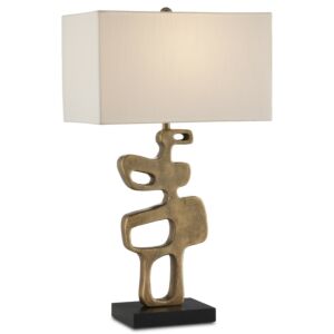 Mithra  Table Lamp in Antique Brass Black by Currey and Company