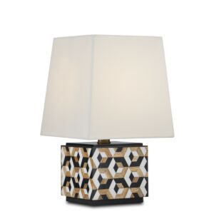 Geo  Table Lamp in Black White Natural by Currey and Company