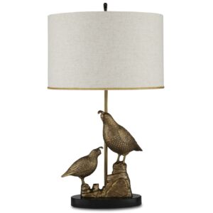 Marjorie Skouras  Table Lamp in Antique Brass Black by Currey and Company