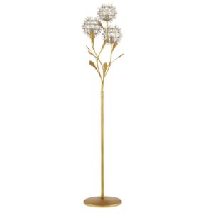 Dandelion  Floor Lamp in Contemporary Silver Leaf Silver Contemporary Gold Leaf by Currey and Company