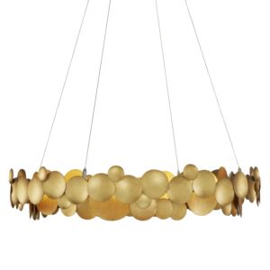 Lavengro  Chandelier in Contemporary Gold Leaf by Currey and Company