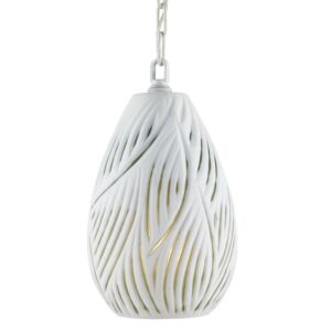 Midori  Pendant in White Green by Currey and Company