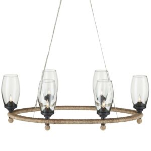 Hightider  Chandelier in Natural Clear French Black by Currey and Company