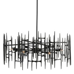 Attingham  Chandelier in Satin Black by Currey and Company