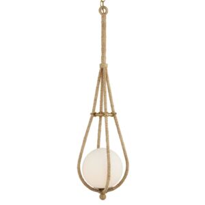 Passageway  Pendant in Natural Dorado Gold Frosted White by Currey and Company