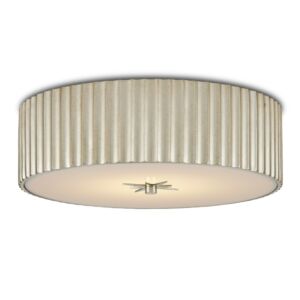 Caravel  Flush Mount in Silver Leaf by Currey and Company