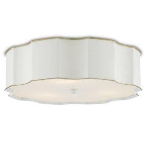 Wexford  Flush Mount in Snow White Gold Highlights by Currey and Company