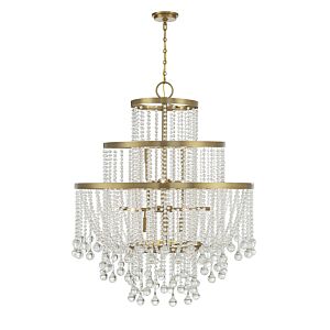 Luna 15 Light Chandelier in Warm Brass by Savoy House